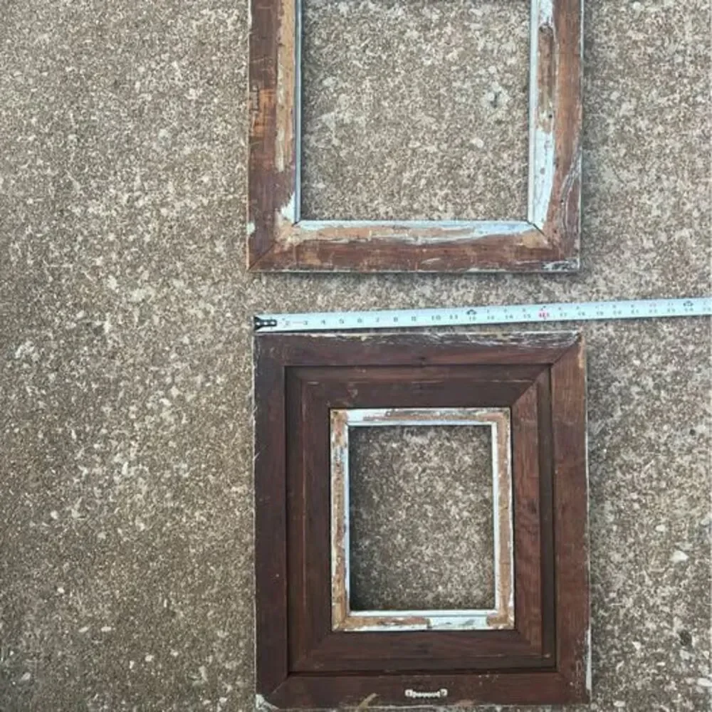 Pair of Wooden Vintage Frames | Romantic Ornate Carved Wood Golden Picture Frame